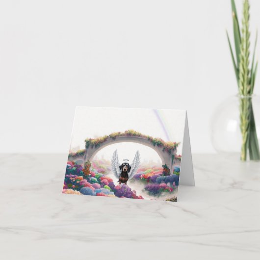 Verlust der Dackel Rainbow Bridge Sympathy Card Karte (Vorderseite)