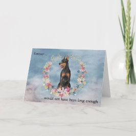 Verlust der Doberman Pinscher Floral Sympathy Card Feiertagskarte