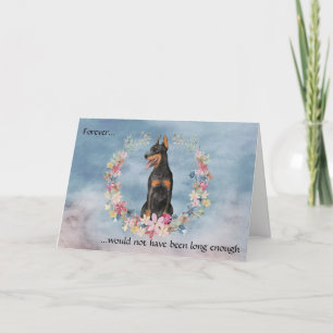 Verlust der Doberman Pinscher Floral Sympathy Card Feiertagskarte