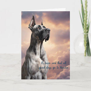Verlust der grauen Great Dane Hund Himmel Sympathi Feiertagskarte