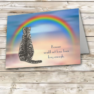 Verlust der grauen Tabby Katze Rainbow Sympathy Ca Feiertagskarte
