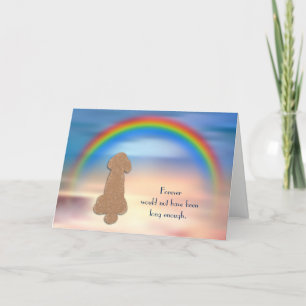 Verlust der Miniatur Poodle Rainbow Sympathy Card Feiertagskarte
