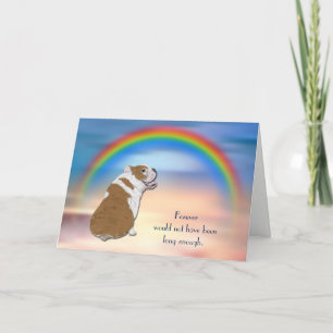 Verlust der Red Bulldog Rainbow Sympathy Card Feiertagskarte