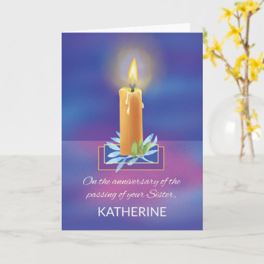 Verlust der religiösen Kerze des Schwesterjubiläum Karte (Gelbe Blume)