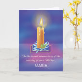 Verlust der religiösen Kerze des Zweiten Jahrestag Karte (Gelbe Blume)