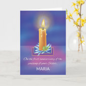 Verlust der Schwester zum ersten Jahrestag religiö Karte (Gelbe Blume)