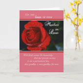 Verlust der Schwiegermutter, Rote Rose, religiös Karte (Gelbe Blume)