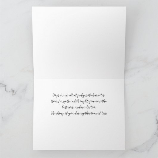 Verlust der Sympathiekarte für Haustiere Karte (Innenseite)