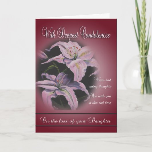 Verlust der Tochter - mit tiefem Beileid Karte (Vorderseite)