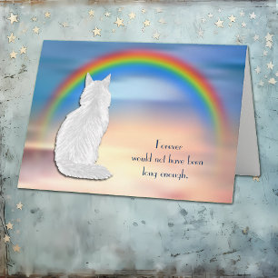 Verlust der White Cat Rainbow Sympathy Card Feiertagskarte
