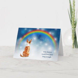 Verlust des Basenji-Hundes Nacht Regenbogen Mitgef Feiertagskarte