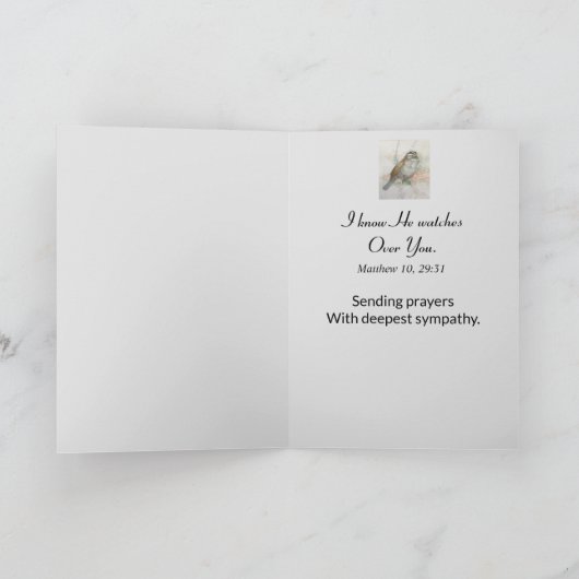 Verlust des Beileids des Zitats der Sparrow-Bibel Karte (Innenseite)