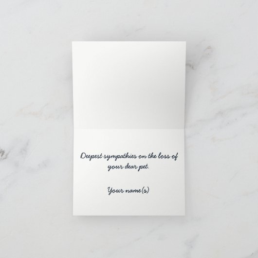 Verlust des Beileids von Beileidsbekundungen Karte (Innenseite)