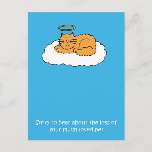 Verlust des Beileids von Heimtieren Postkarte (Vorderseite)