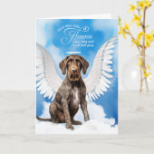 Verlust des deutschen Drahthaar Pointer Dog Pet Be Karte (Gelbe Blume)