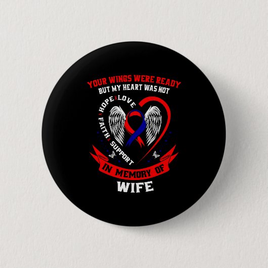 Verlust des Ehepartners Chd-Bewusstseinsmonat Herz Button (Vorderseite)