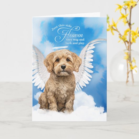 Verlust des Hundes Cockapoo Beileid Karte (Gelbe Blume)