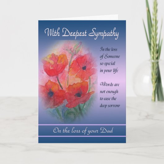 Verlust des Vaters - mit tiefster Beileids-Karte Karte (Vorderseite)