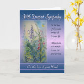 Verlust des Vaters - mit tiefster Beileids-Karte Karte (Gelbe Blume)