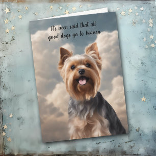 Verlust des Yorkshire Terrier Dog Heaven-Beileids Feiertagskarte