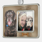 Verlust ein der HundeBeileids-Geschenke 2 Fotos 3 Rahmen-Ornament Silber (Links)