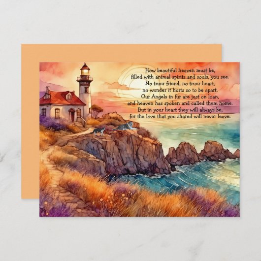 Verlust einer Begrüßungskarte des Beileids Dankeskarte (Vorne/Hinten)