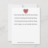 Verlust einer Begrüßungskarte des Beileids der Hei (Rückseite)