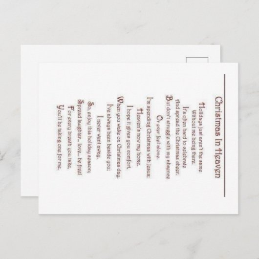 Verlust einer geliebten Postkarte (Vorne/Hinten)