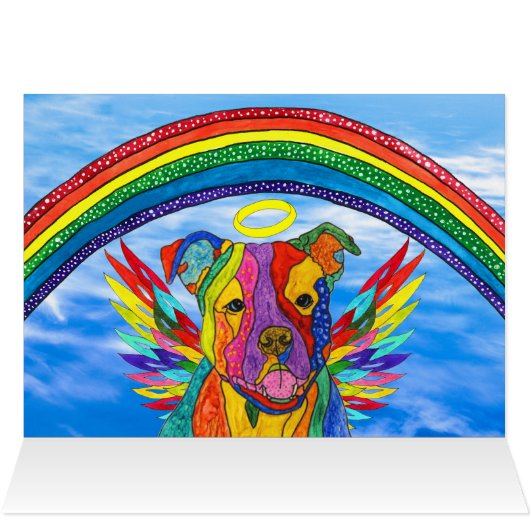 Verlust einer Pitbull Beileid Grußkarte (Innenansicht Horizontal (Oben))