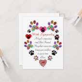 Verlust einer Sympathiekarte für Hunde oder Katzen Karte (Vorderseite/Rückseite Beispiel)