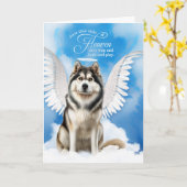 Verlust eines Alaskan Malamute Dog Beileid Karte (Gelbe Blume)