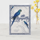Verlust eines Bird Hyancinth Macaw Pet Beileids Karte (Gelbe Blume)