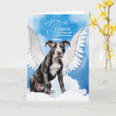 Verlust eines Black Staffordshire Dog Pet Beileid Karte (Gelbe Blume)