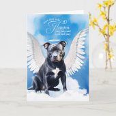 Verlust eines Blue Nose Pitbull Dog Beileid Karte (Gelbe Blume)