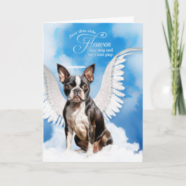 Verlust eines Boston Terrier Dog Angel Pet Beileid Karte