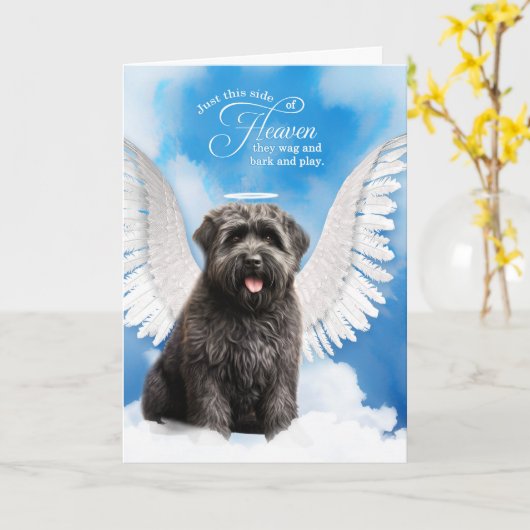 Verlust eines Bouvier de Flandres Dog Beileid Karte (Gelbe Blume)