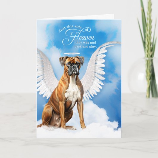 Verlust eines Boxer Dog Angel Pet Beileids Karte (Vorderseite)