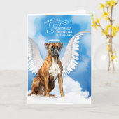 Verlust eines Boxer Dog Angel Pet Beileids Karte (Gelbe Blume)