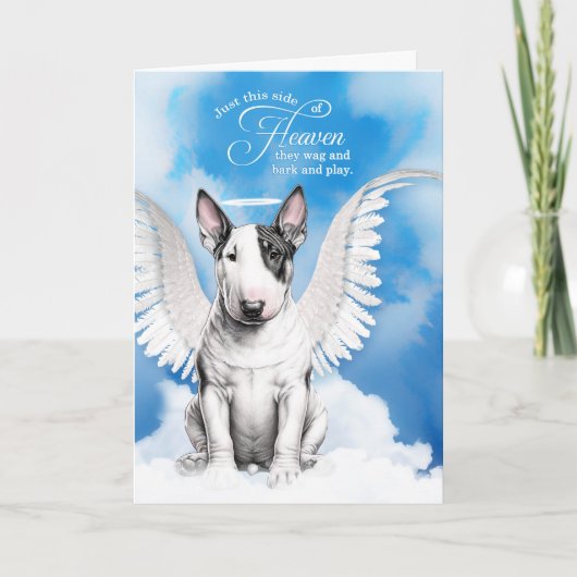 Verlust eines Bull Terrier Dog Angel Beileid Karte (Vorderseite)