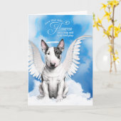 Verlust eines Bull Terrier Dog Angel Beileid Karte (Gelbe Blume)