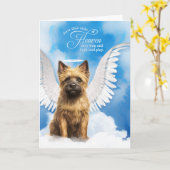 Verlust eines Cairn Terrier Dog Angel Beileid Karte (Gelbe Blume)