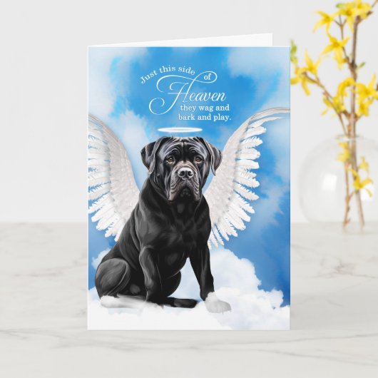 Verlust eines Cane Corso Dog Angel Beileid Karte (Gelbe Blume)
