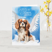 Verlust eines Cavalier King Charles Dog Pet Beilei Karte (Gelbe Blume)