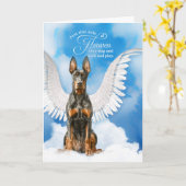 Verlust eines Doberman Pinscher Dog Beileid Karte (Gelbe Blume)