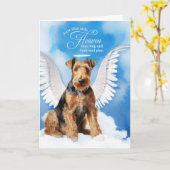 Verlust eines Hundes Airedale Terrier Angel Beilei Karte (Gelbe Blume)