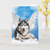 Verlust eines Hundes sibirischen Husky-Beileids Karte (Gelbe Blume)