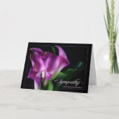 Verlust eines Husband-Beileids Lila Calla Lilies Karte (Vorderseite)