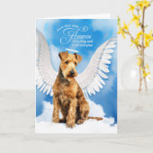 Verlust eines Lakeland Terrier Dog Pet Beileids Karte (Gelbe Blume)