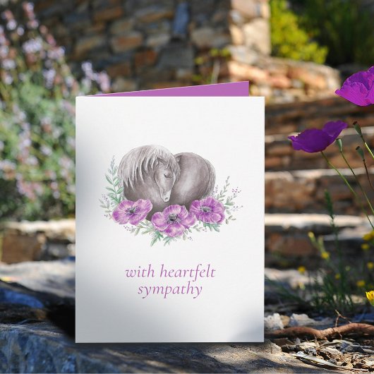 Verlust eines Pferdeherzes Poppies Aquarell Karte