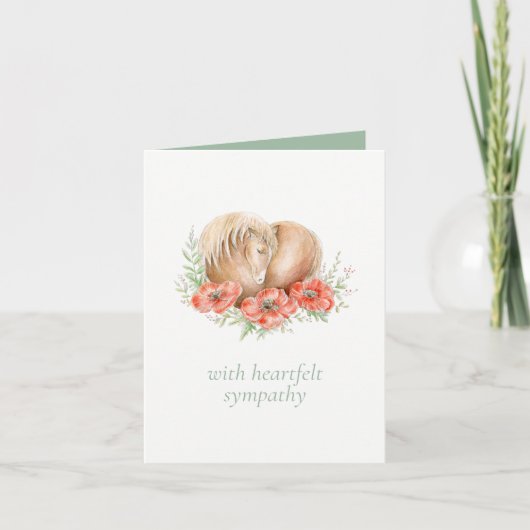 Verlust eines Pferdeherzes Poppies Aquarell Karte (Vorderseite)